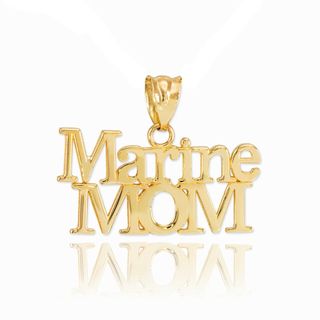 14k Yellow Gold Marine Mom Pendant - Yellow Or Rose Or White 931$
